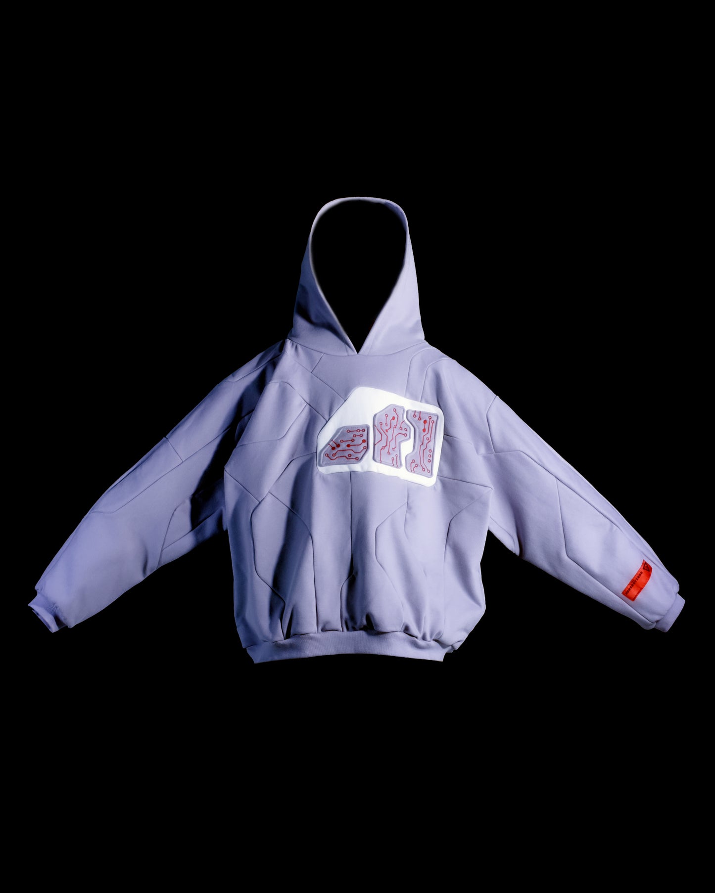 Chest Panel Hoodie - Light Grey Large