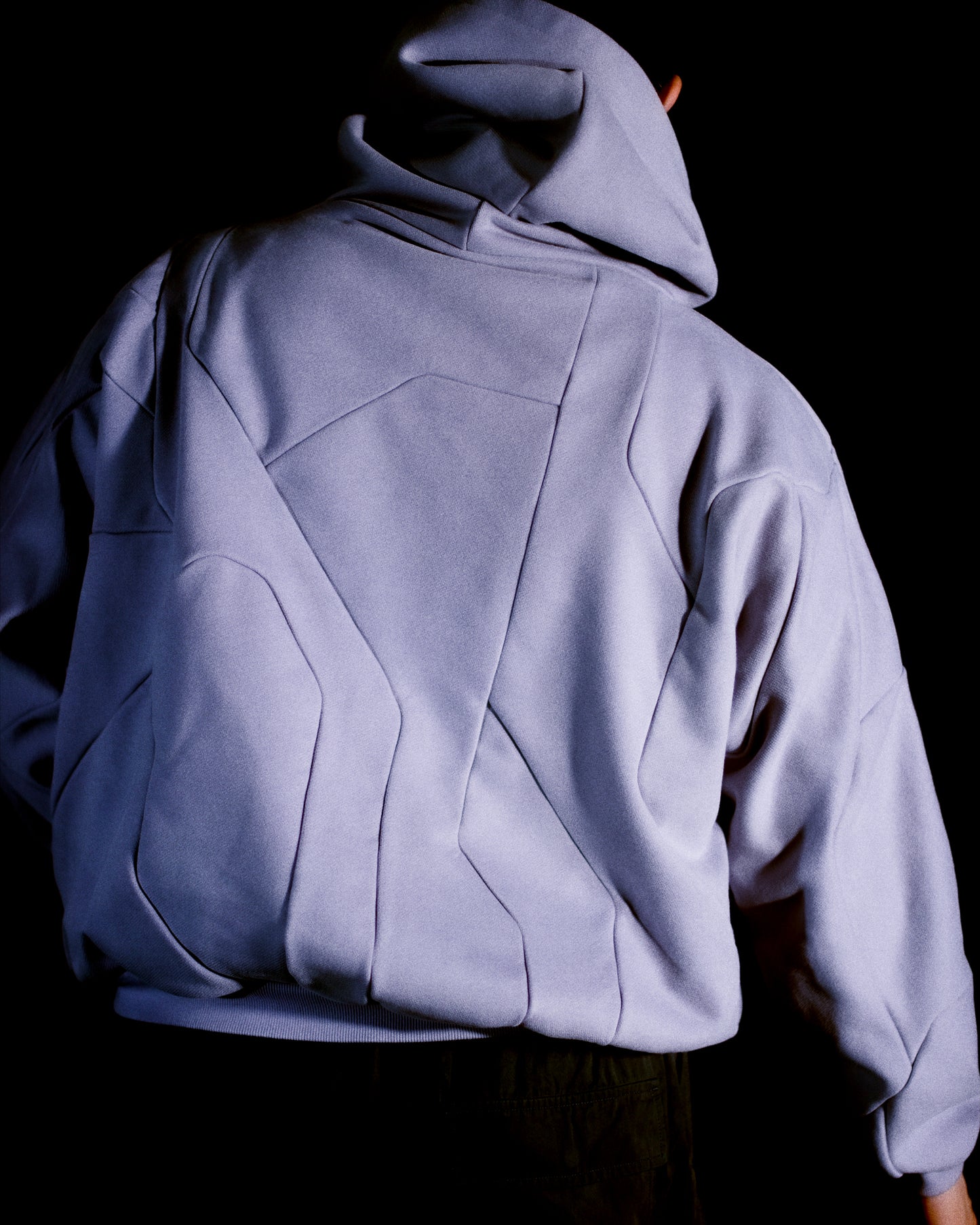 Chest Panel Hoodie - Light Grey Large