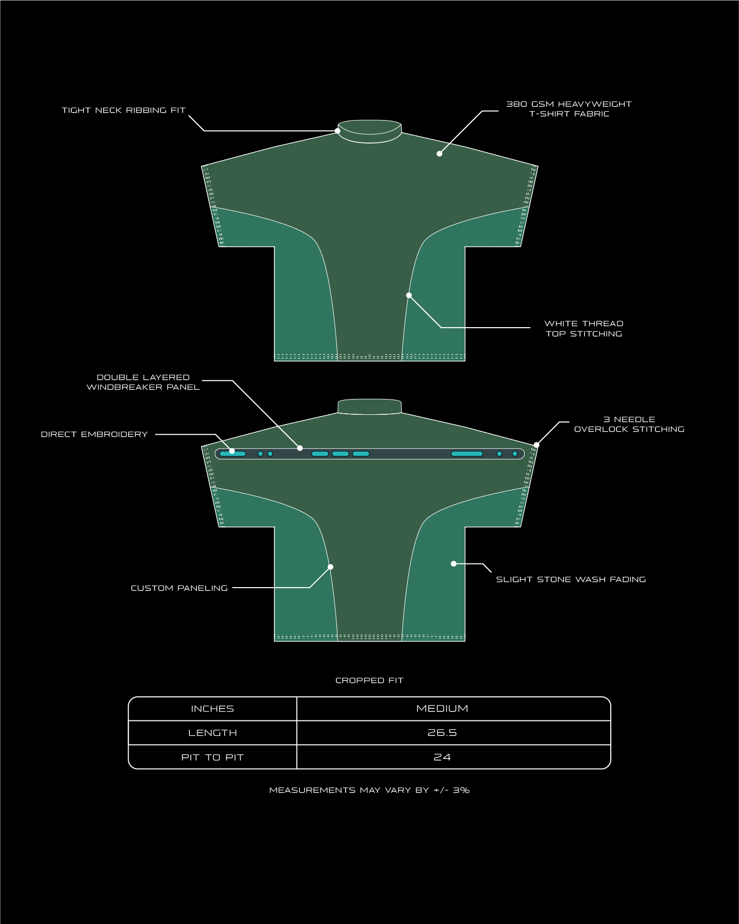 Terrain Tee - Emerald Medium